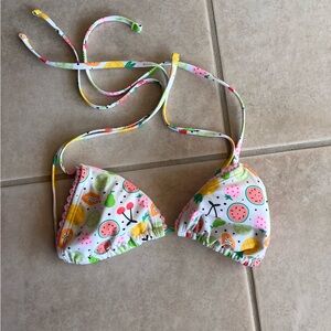 wild fable White Fruit Print Triangle Bikini Top - Pink, Green, Yellow